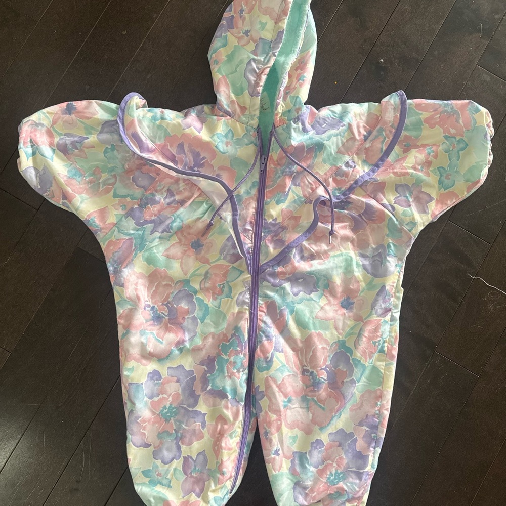 Floral Baby Bunting Suit with Hood